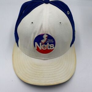 Hardwood Classics New Era New Jersey Nets Vintage Fitted Hat Cap Lid White Blue